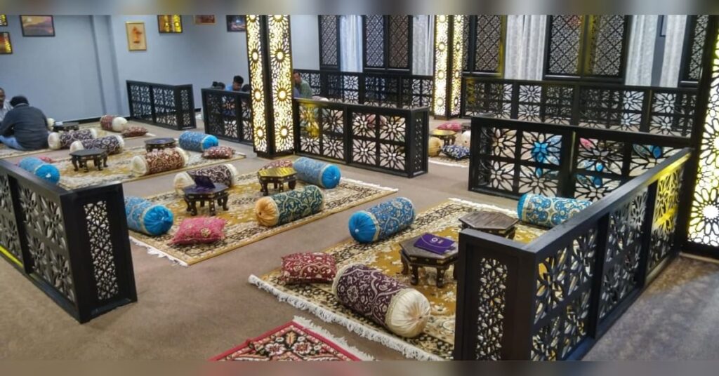 Spacious and elegant interior of the best Mandi restaurant in Wayanad.